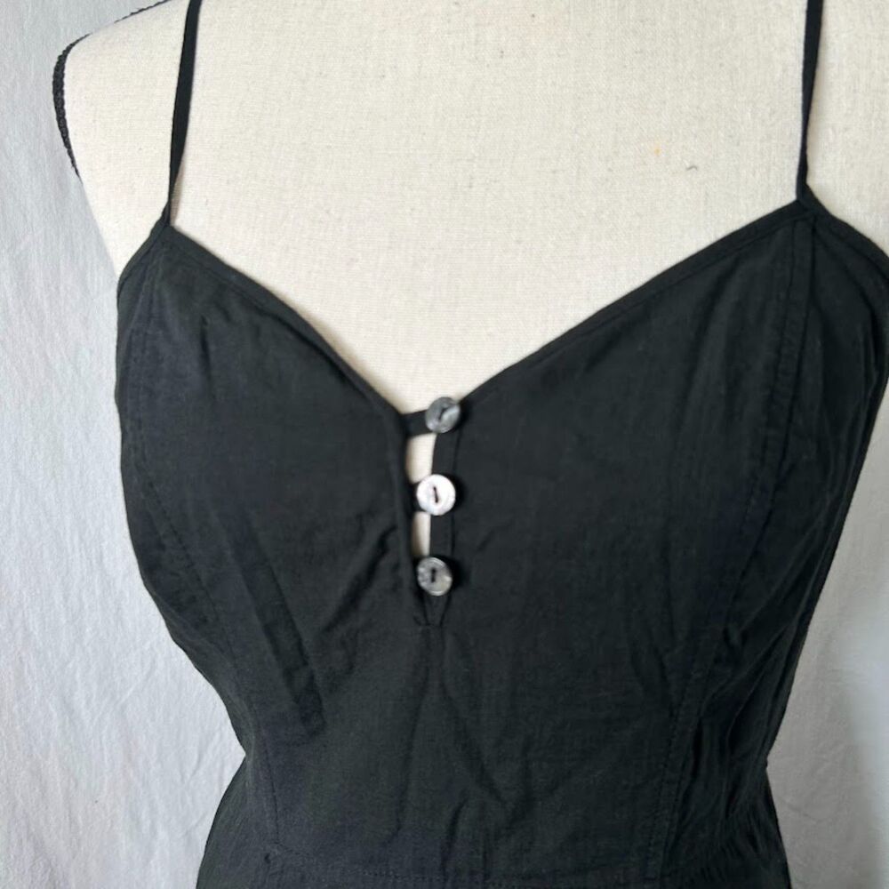 Whimsigoth Black Cotton Lace Handkerchief Hem Midi Dress Universal Thread Small - Picture 3 of 16